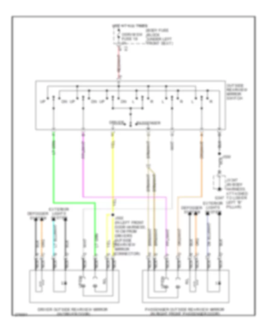 Power Mirrors Wiring Diagram for Chevrolet Cutaway G2008 3500