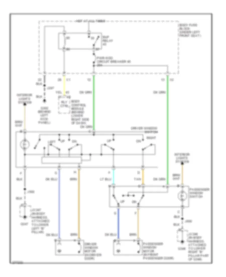 Power Windows Wiring Diagram for Chevrolet Cutaway G2008 3500