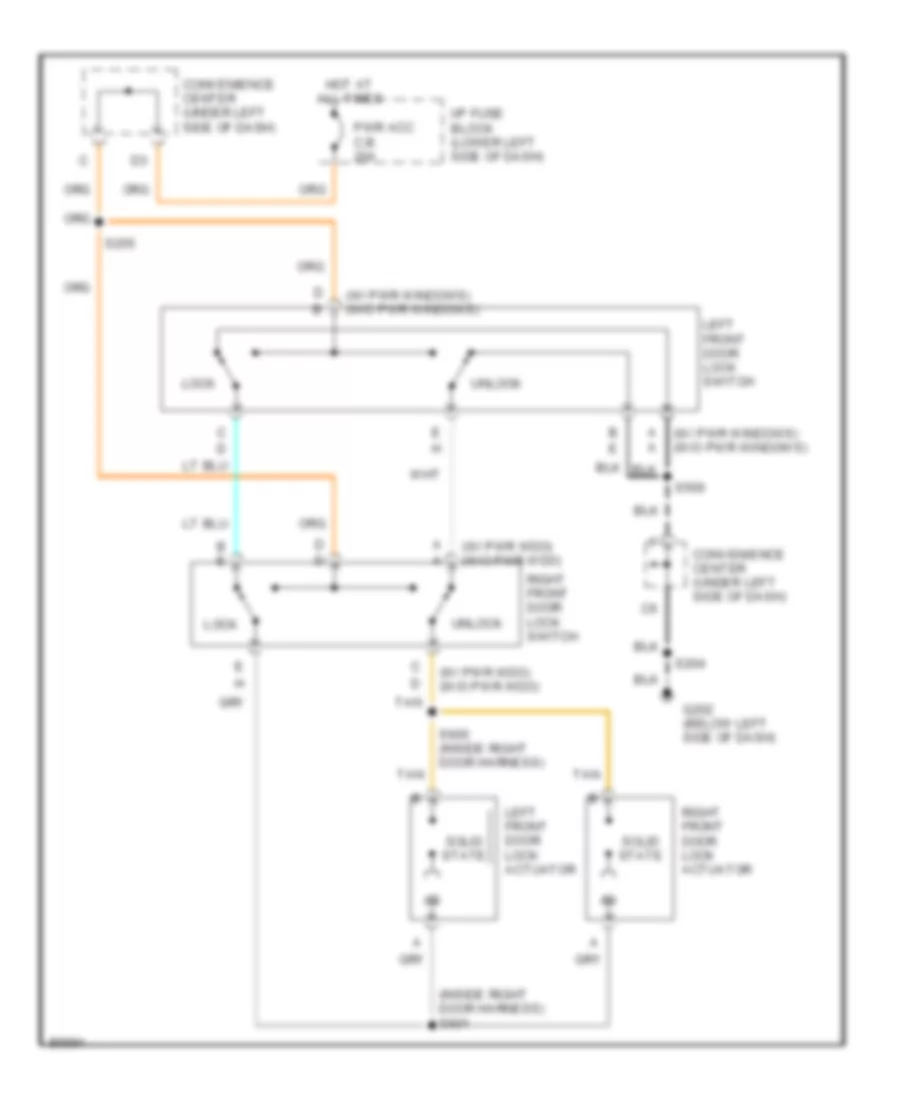 Door Lock Wiring Diagram without Crew Cab for Chevrolet Cab  Chassis K1997 2500