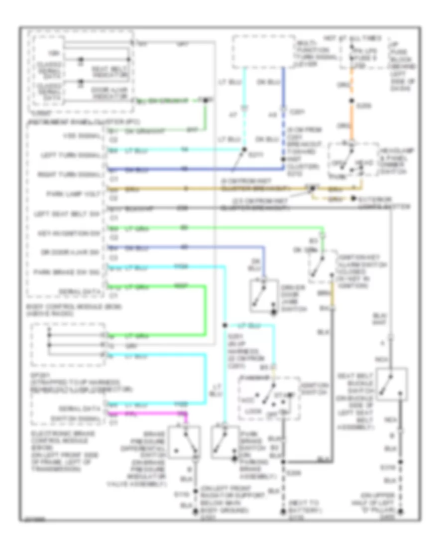 Warning Systems Wiring Diagram for Chevrolet Astro 2005