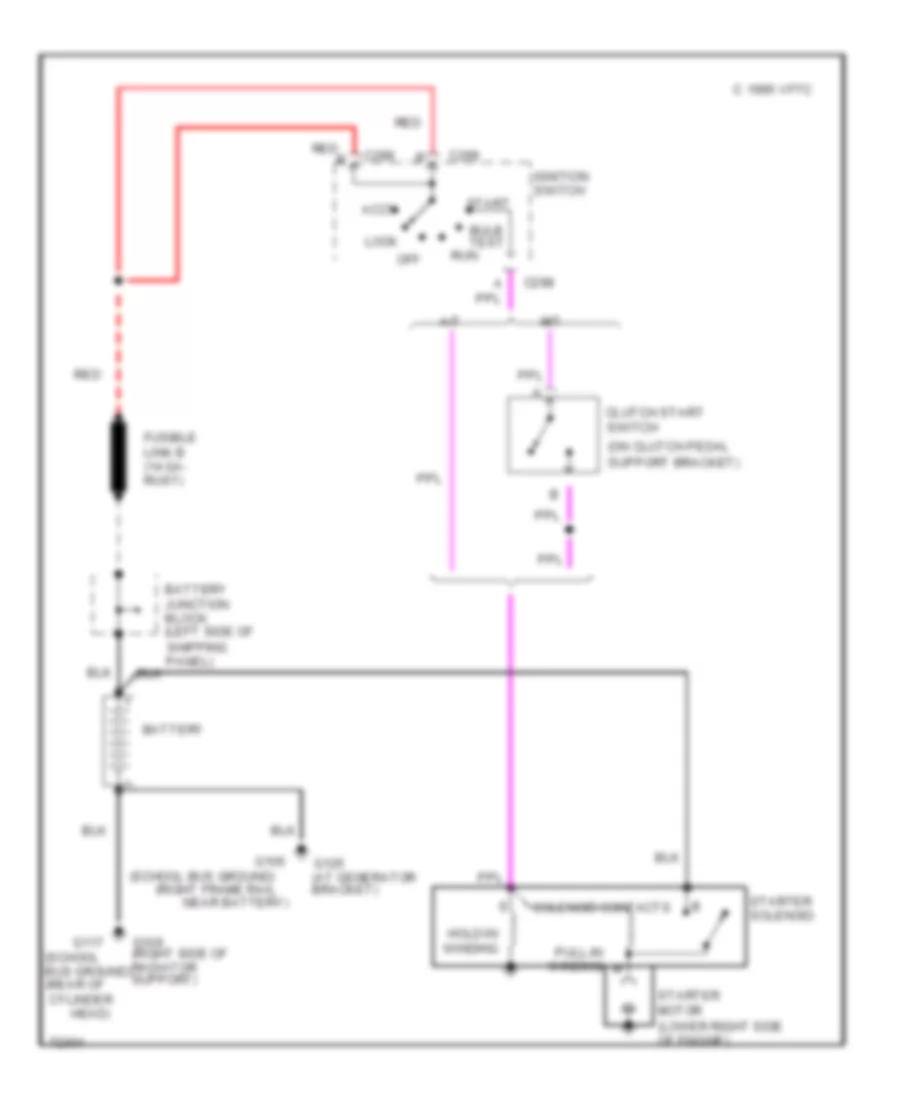 Starting Wiring Diagram, Commercial Chassis (Gasoline) for Chevrolet Chevy Van G10 1995