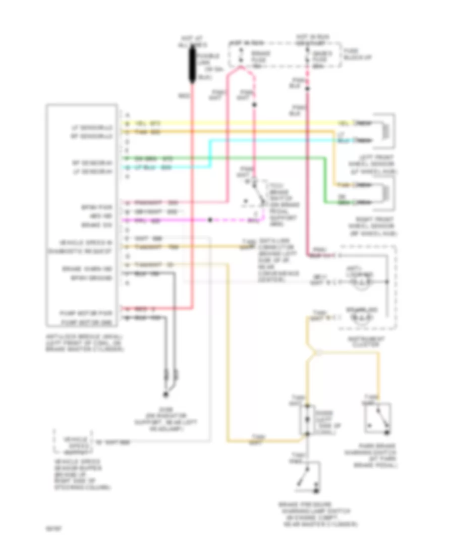 All Wheel ABS Wiring Diagram without DRL for Chevrolet Astro 1994