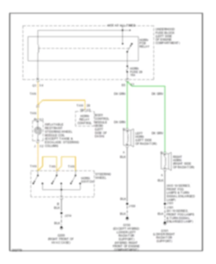 Horn Wiring Diagram for Chevrolet Avalanche 2009