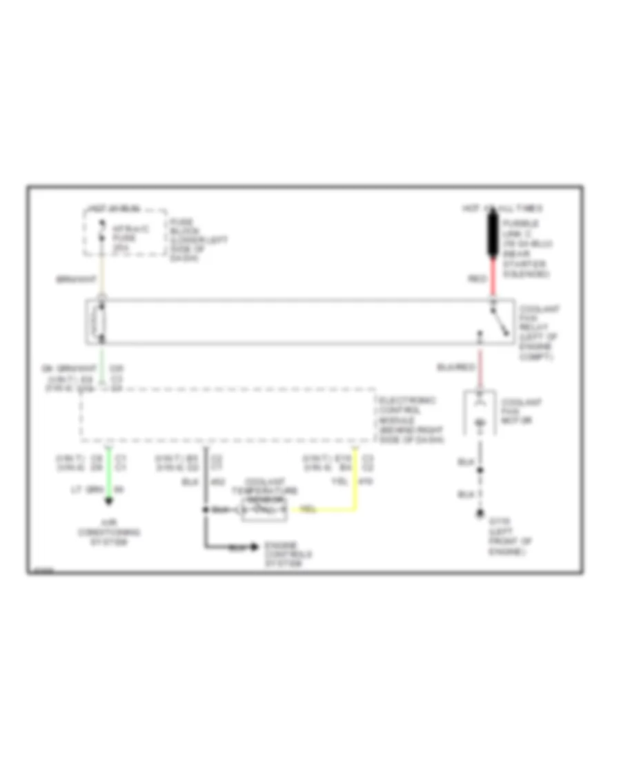 2.2L (VIN 4), Cooling Fan Wiring Diagram for Chevrolet Cavalier VL 1992