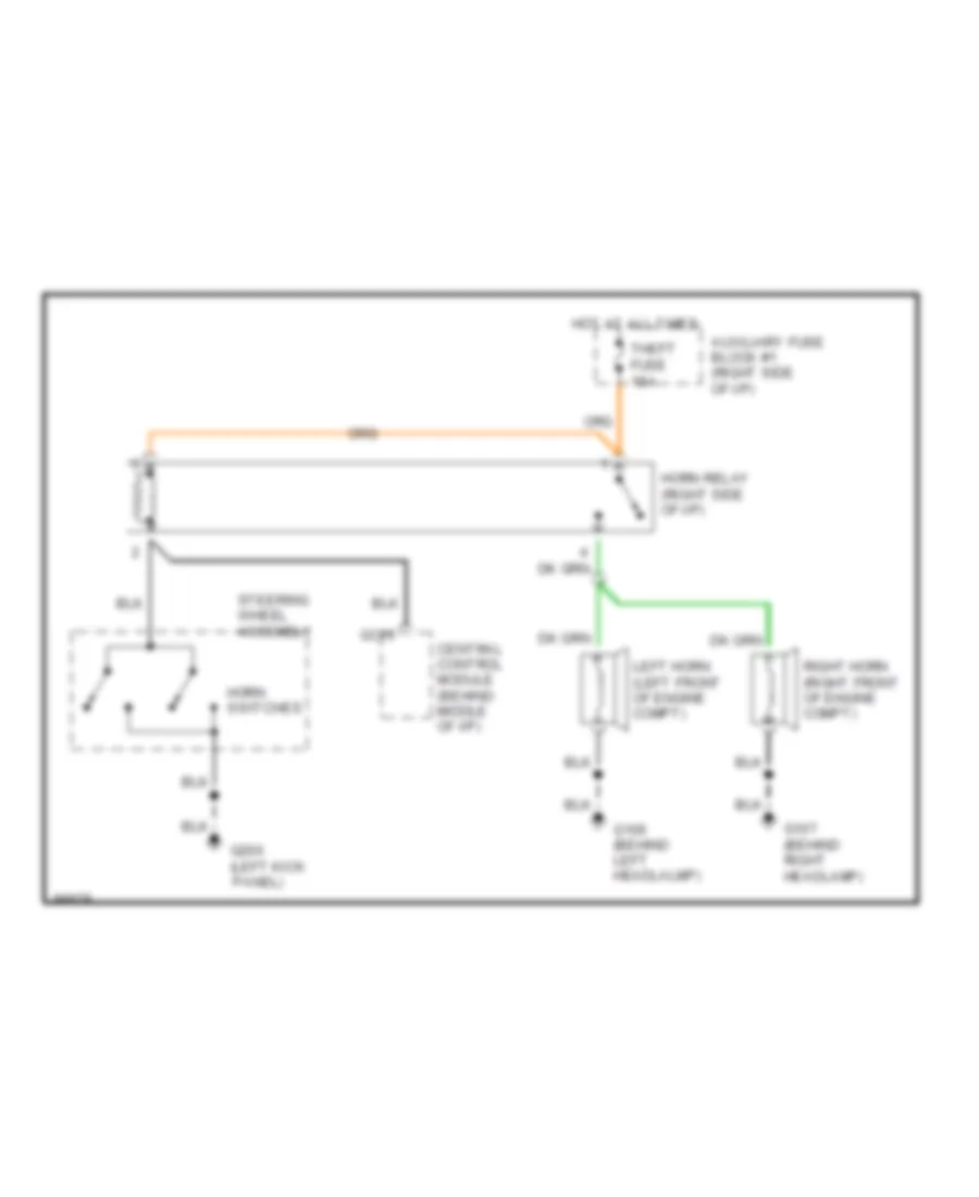 Horn Wiring Diagram for Chevrolet Corvette 1991