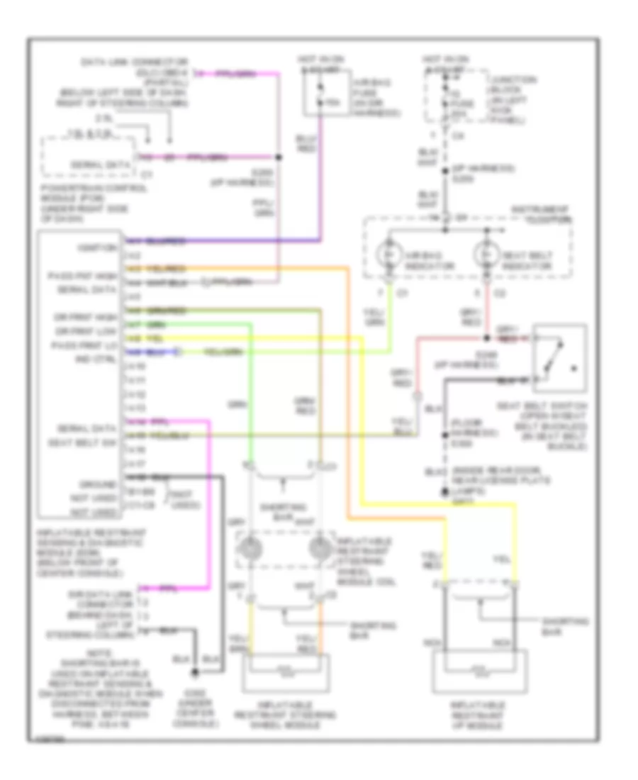 Supplemental Restraint Wiring Diagram for Chevrolet Tracker 2001