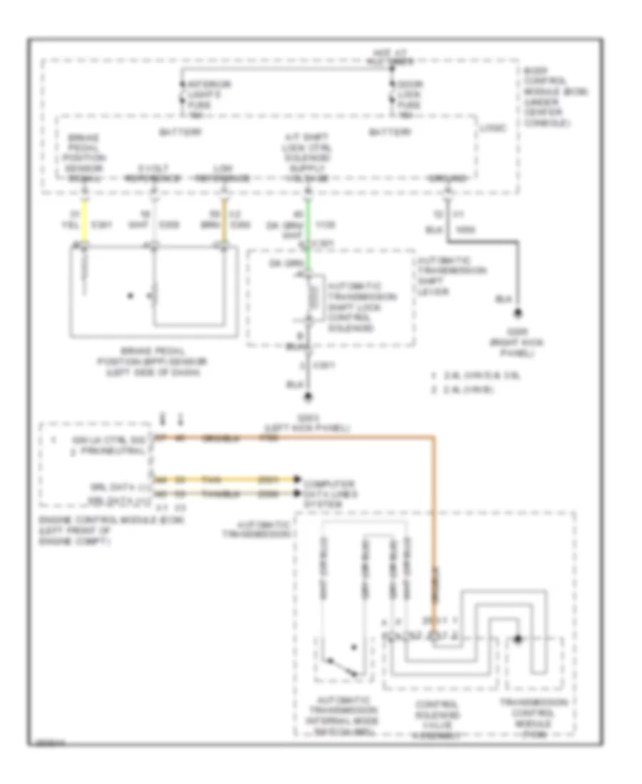 Shift Interlock Wiring Diagram for Chevrolet Malibu LT 2012
