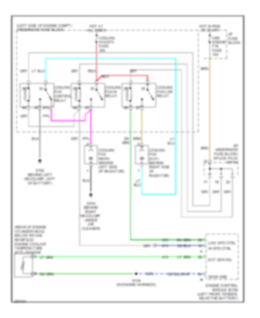Cooling Fan Wiring Diagram for Chevrolet Aveo 2005