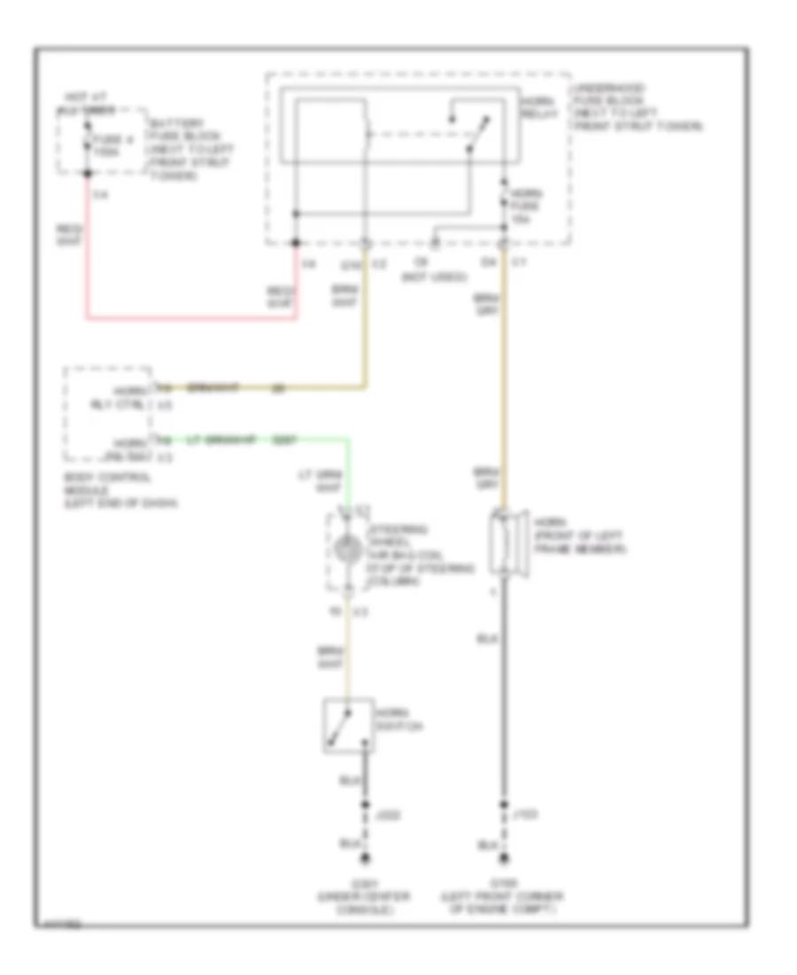 Horn Wiring Diagram for Chevrolet Sonic LT 2014