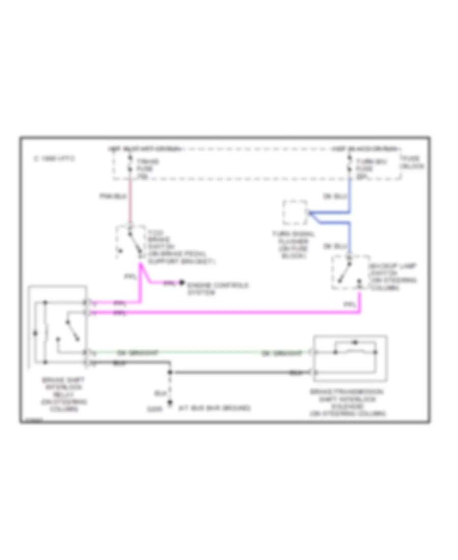 Shift Interlock Wiring Diagram, Cutaway Chassis for Chevrolet Chevy Van G30 1995