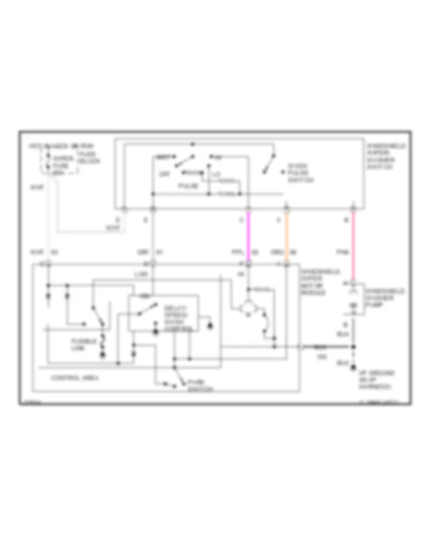 Front WiperWasher Wiring Diagram, Motor Home Chassis for Chevrolet Chevy Van G30 1995