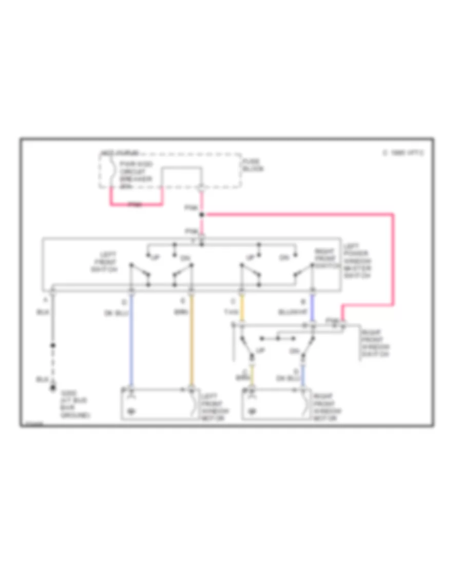 Power Window Wiring Diagram for Chevrolet Chevy Van G30 1995