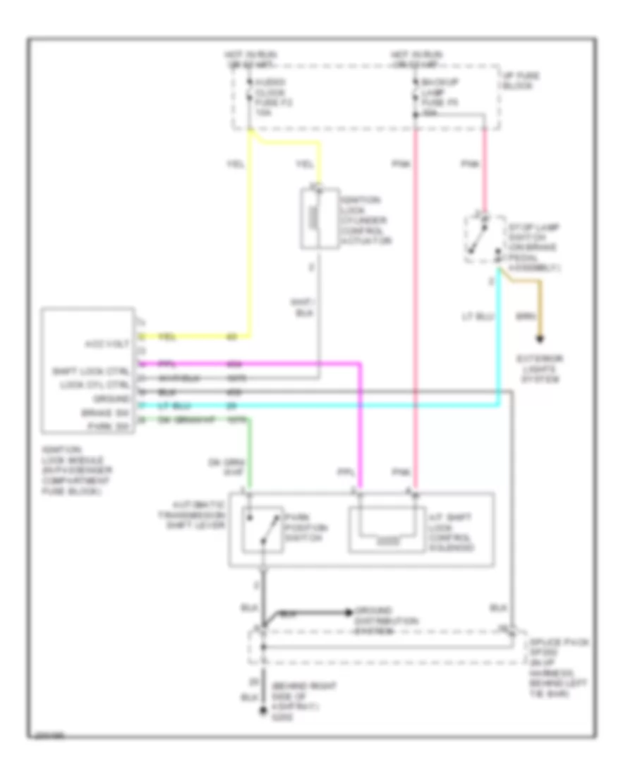 Shift Interlock Wiring Diagram for Chevrolet Aveo LS 2005