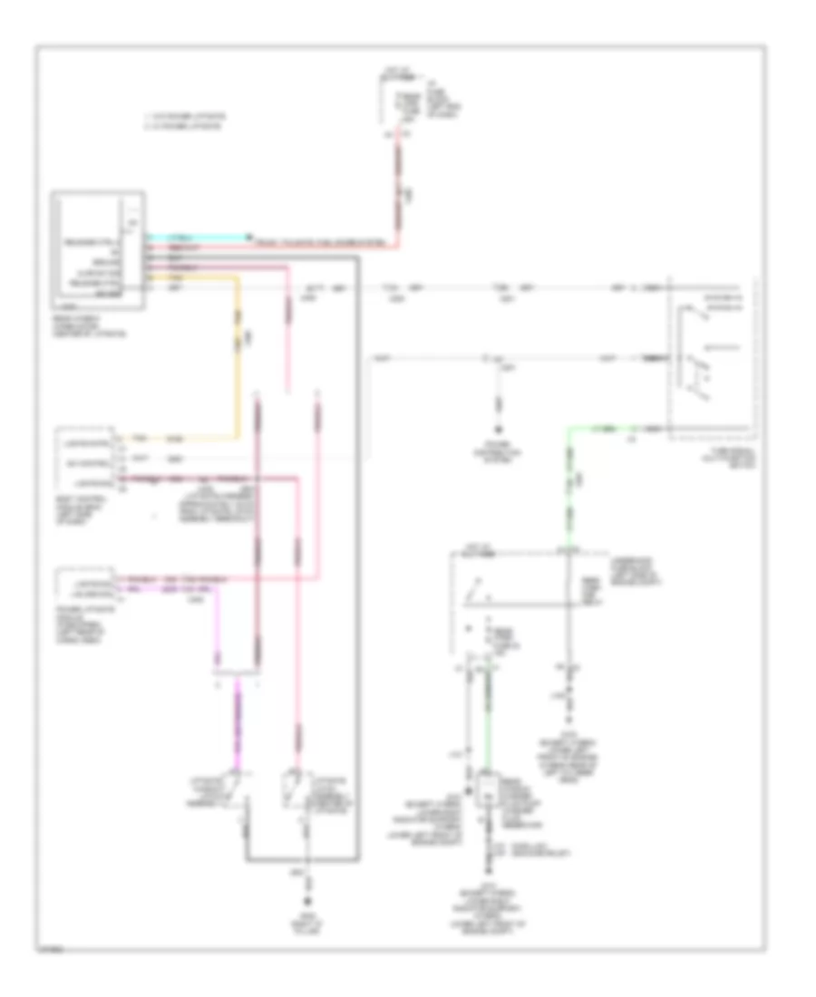 Электросхема заднего стеклоочистителя дворника и омывателя для Chevrolet Avalanche 2012
