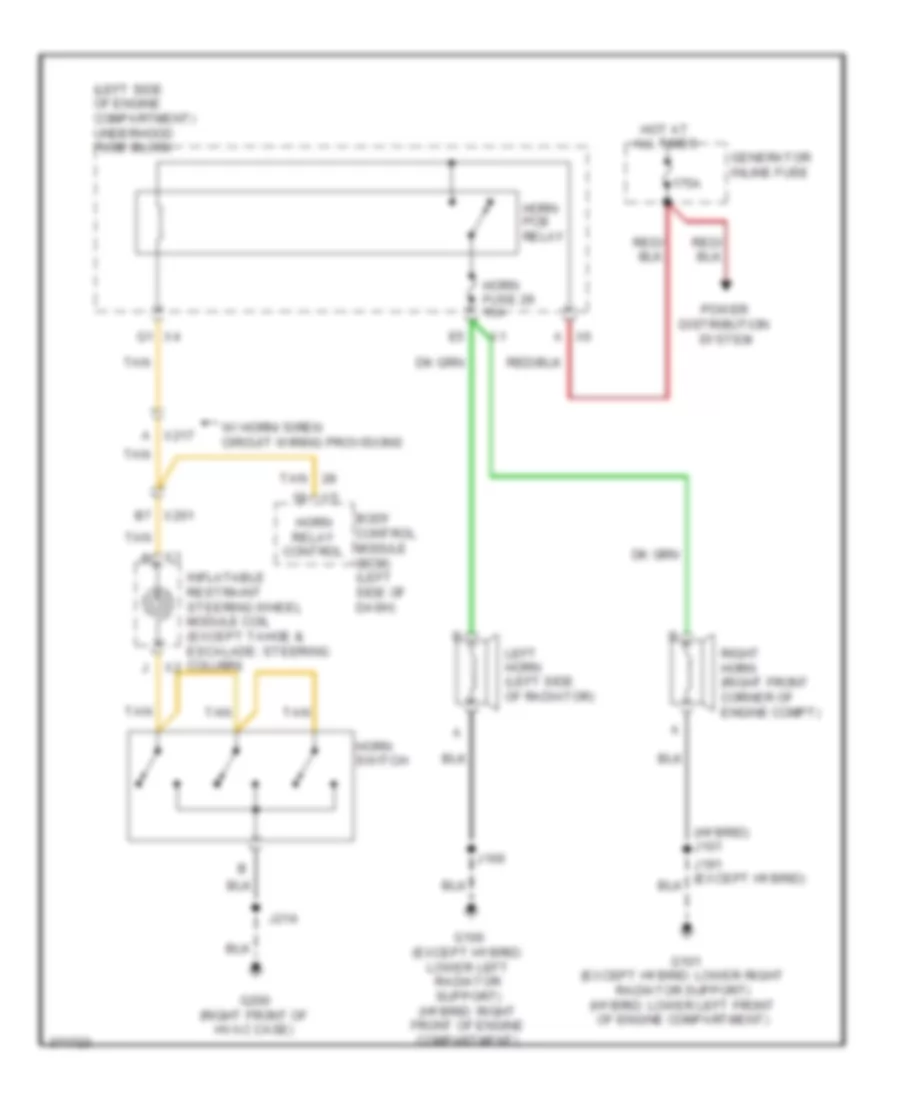 Horn Wiring Diagram for Chevrolet Avalanche 2012