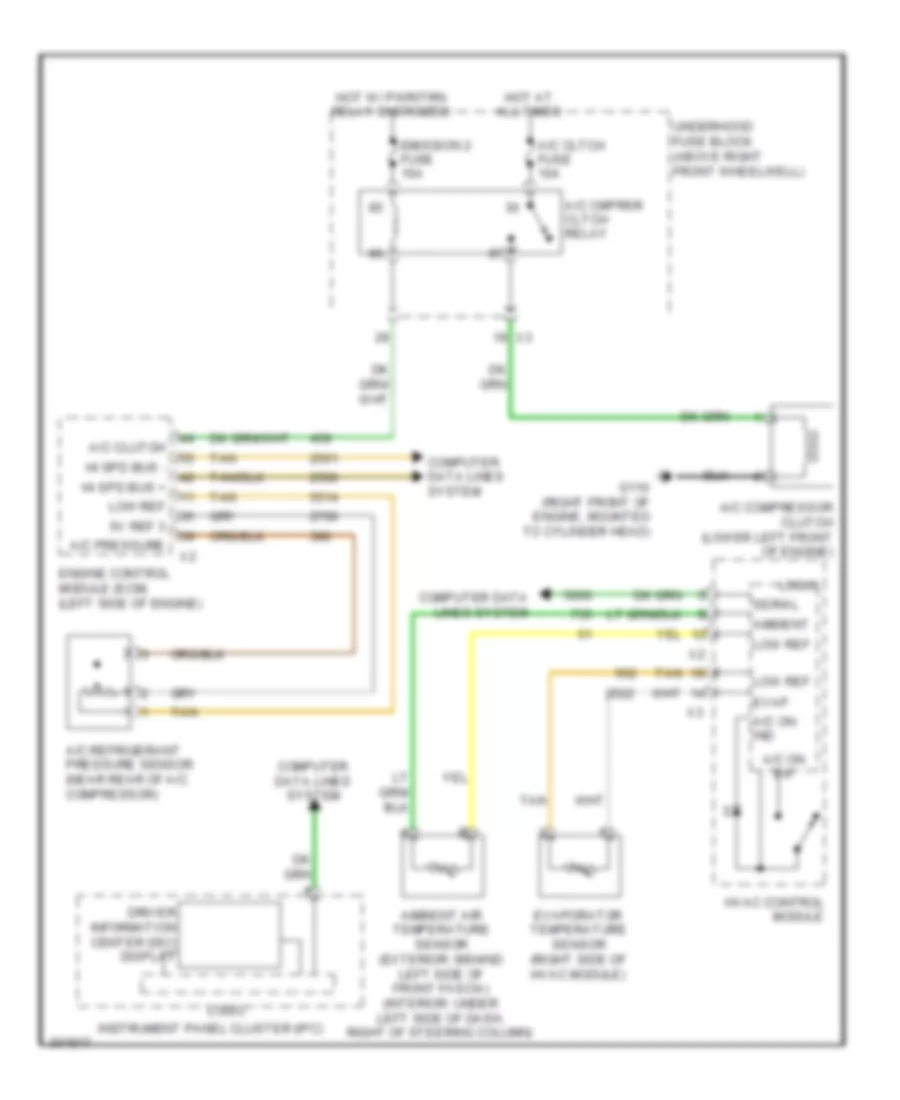 Compressor Wiring Diagram, with Manual AC for Chevrolet Traverse LS 2009