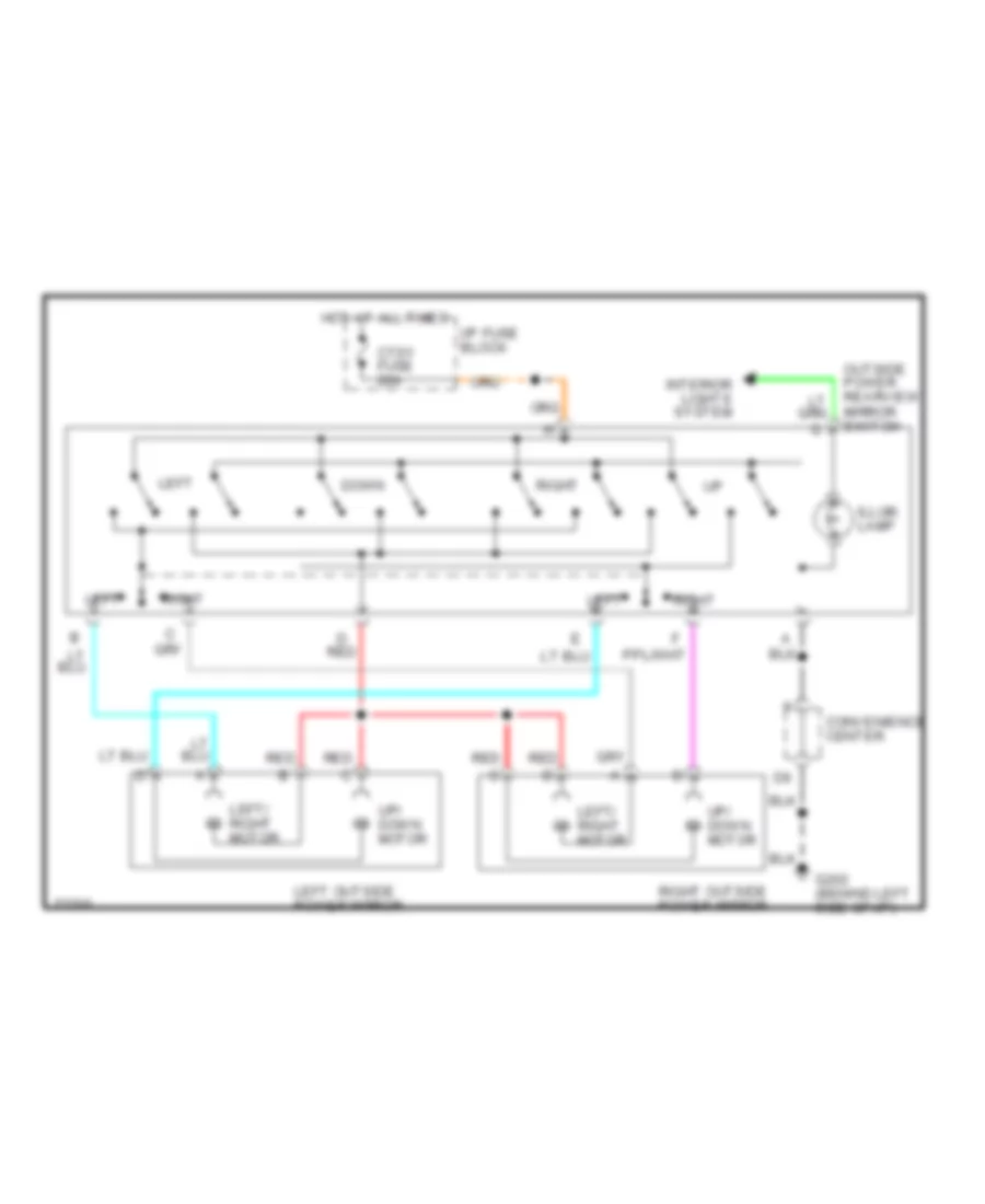 Power Mirror Wiring Diagram for Chevrolet Pickup K1995 3500