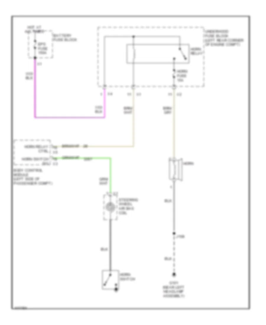 Horn Wiring Diagram for Chevrolet Spark EV LT 2014