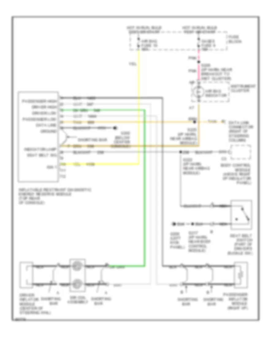 Supplemental Restraint Wiring Diagram for Chevrolet Camaro RS 1997