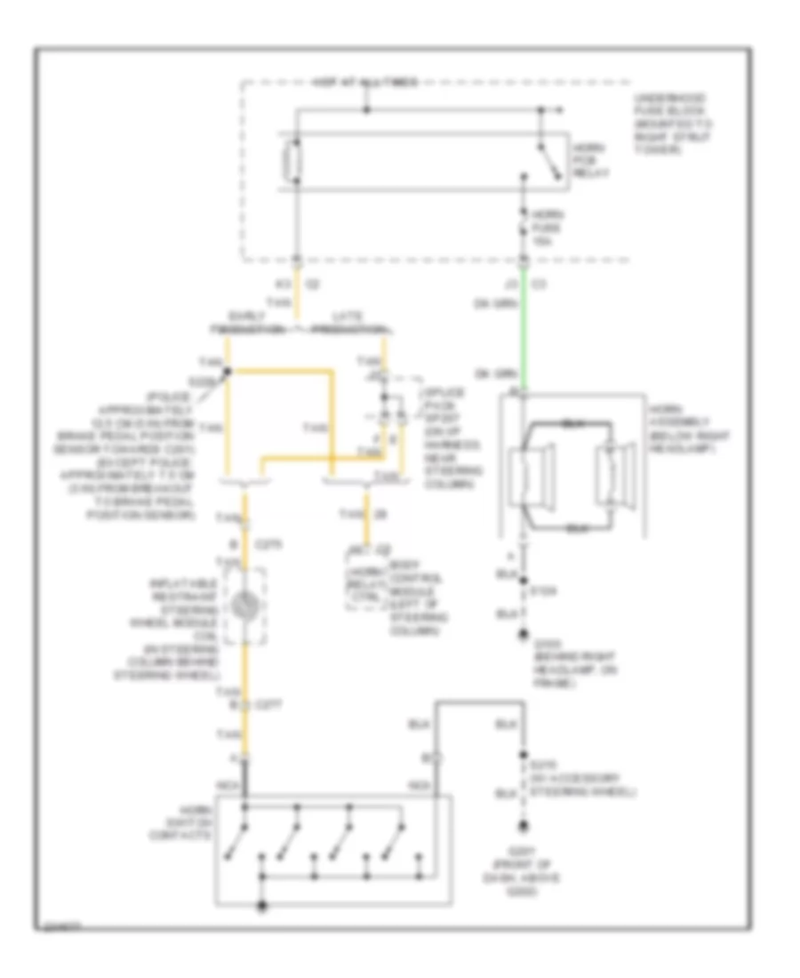 Horn Wiring Diagram for Chevrolet Monte Carlo LS 2006