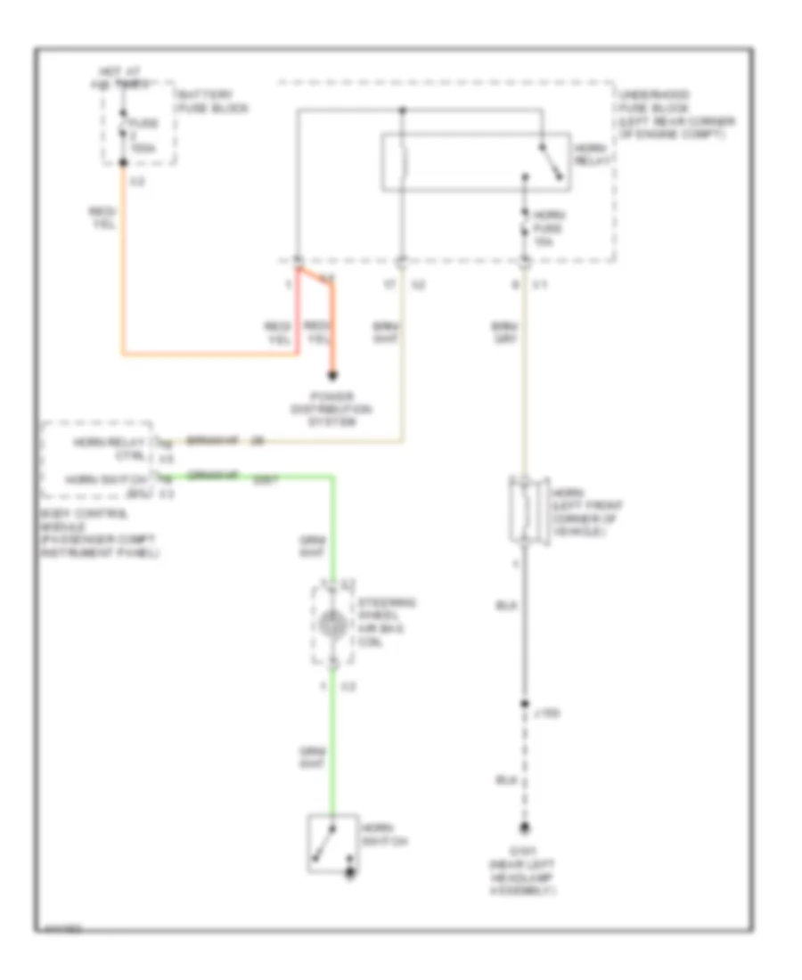 Horn Wiring Diagram for Chevrolet Spark LS 2014