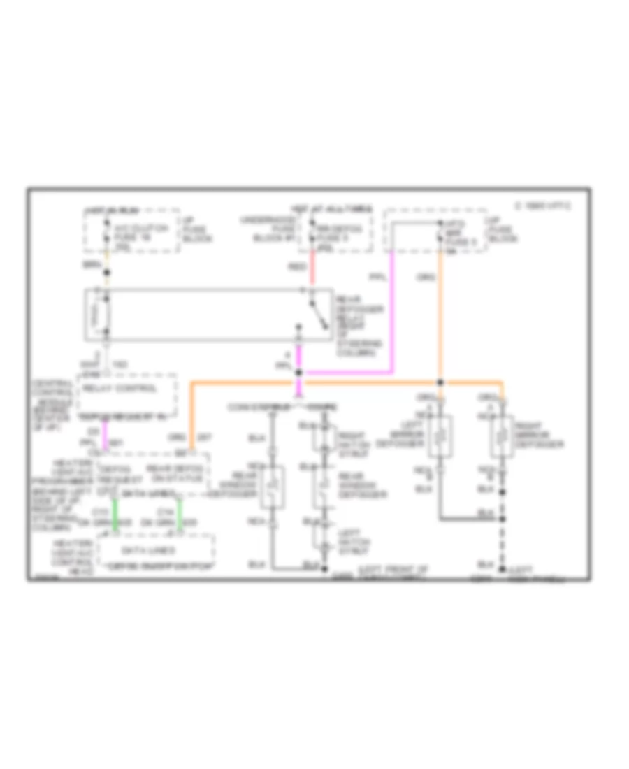 Defogger Wiring Diagram with Electronic A C for Chevrolet Corvette 1995