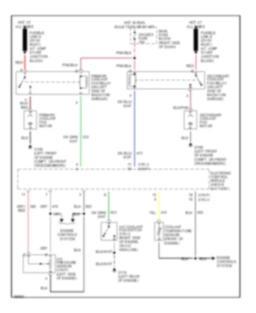 Cooling Fan Wiring Diagram for Chevrolet Corvette 1992