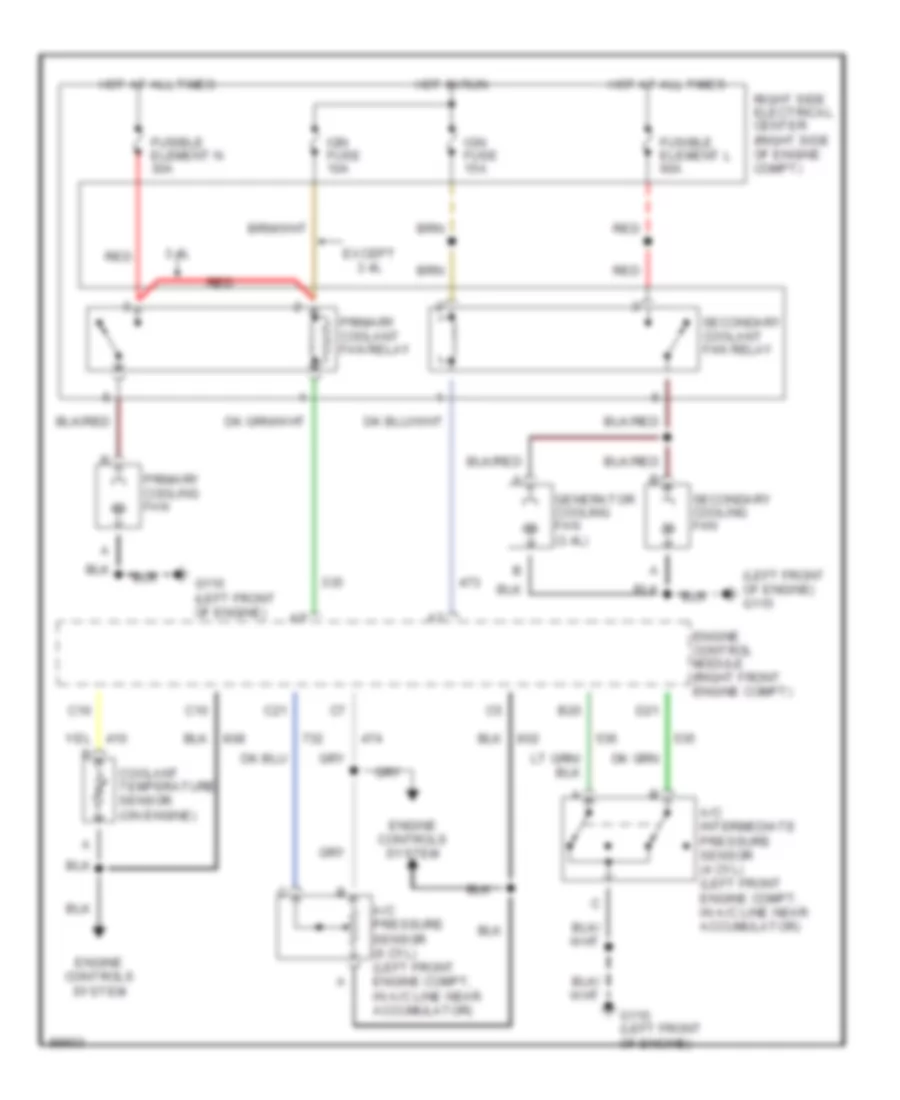 Cooling Fan Wiring Diagram for Chevrolet Lumina 1991