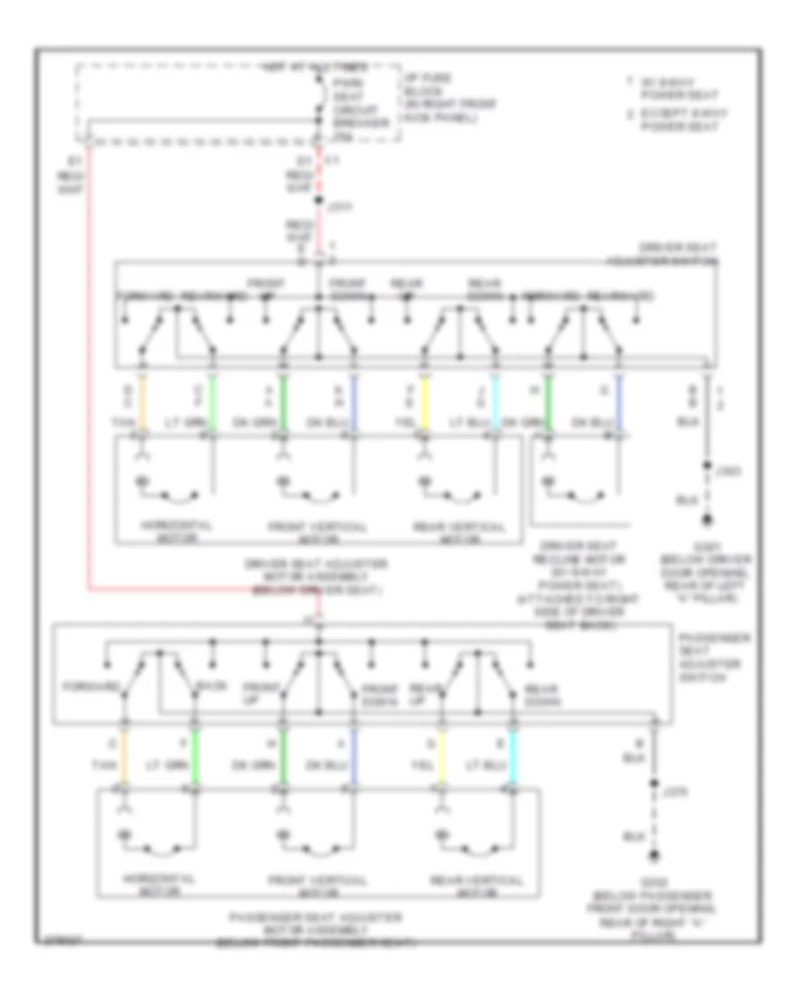 Power Seat Wiring Diagram for Chevrolet Impala LS 2008