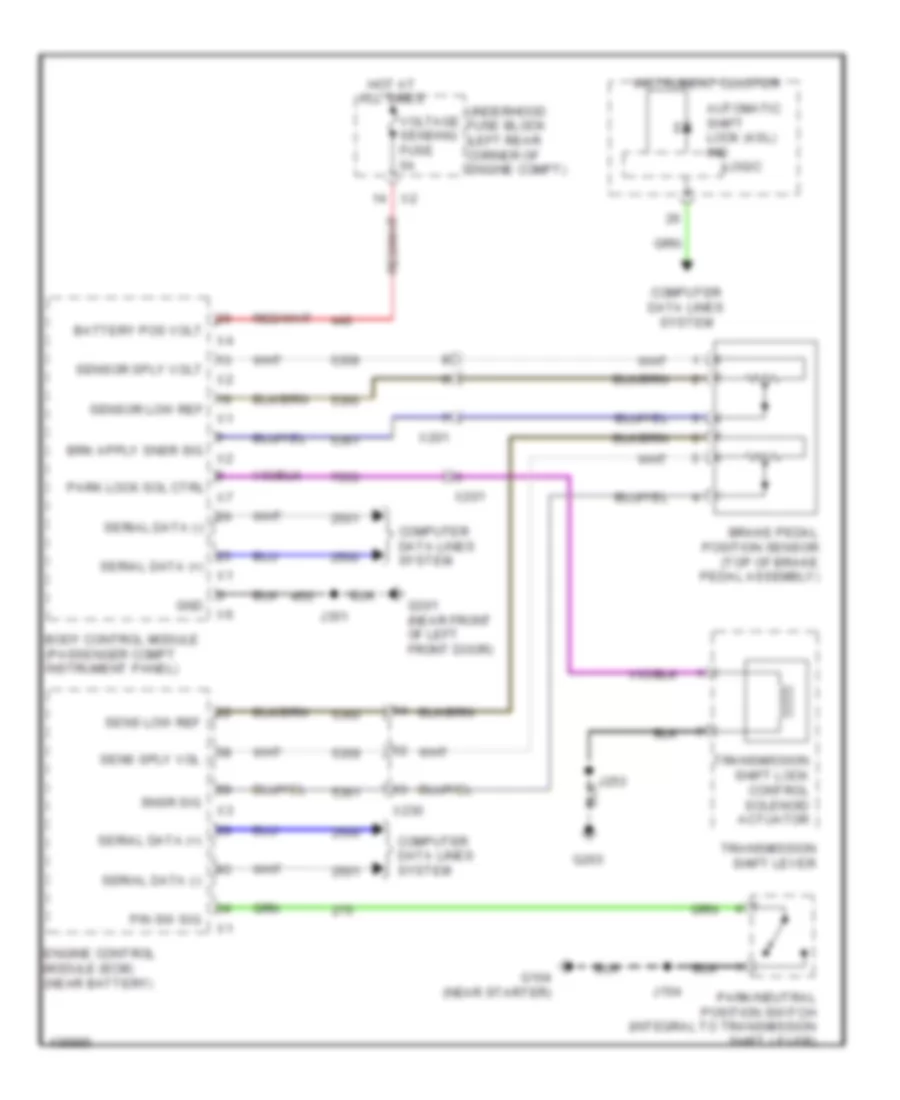 Shift Interlock Wiring Diagram for Chevrolet Spark LT 2014