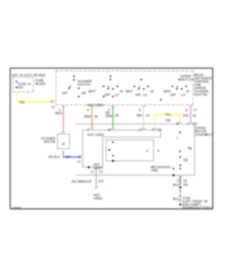 Электросхема стеклоочистителя, дворников и омывателя С 2 скоростями для Chevrolet Beretta 1994