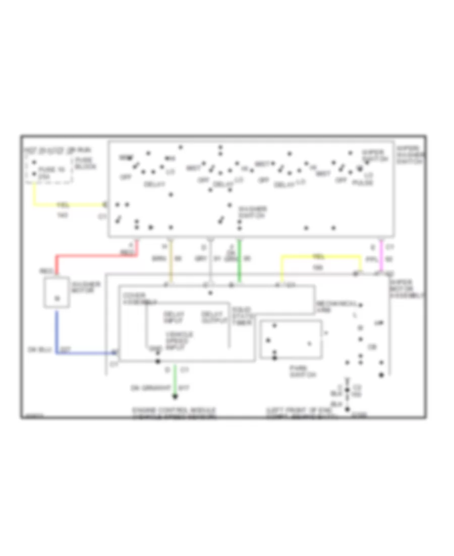 Электросхема стеклоочистителя, дворников и омывателя Интервала для Chevrolet Beretta 1994