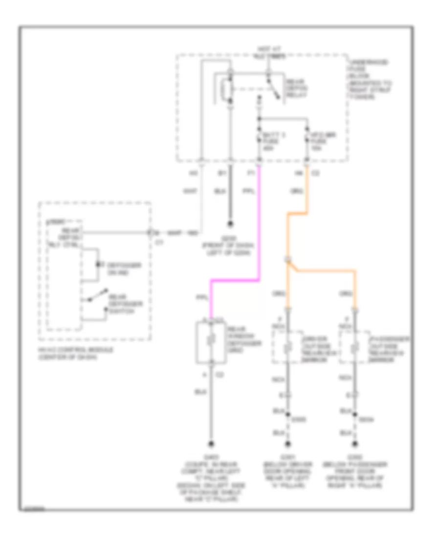 Defoggers Wiring Diagram for Chevrolet Monte Carlo LTZ 2006