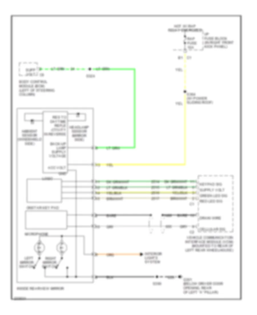 Electrochromic Mirror Wiring Diagram for Chevrolet Monte Carlo LTZ 2006