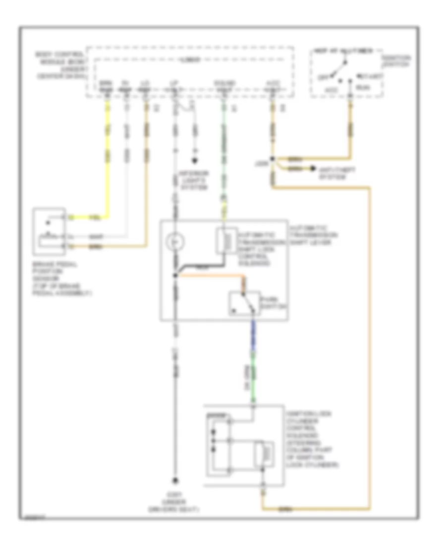 Shift Interlock Wiring Diagram for Chevrolet Cobalt LS 2009