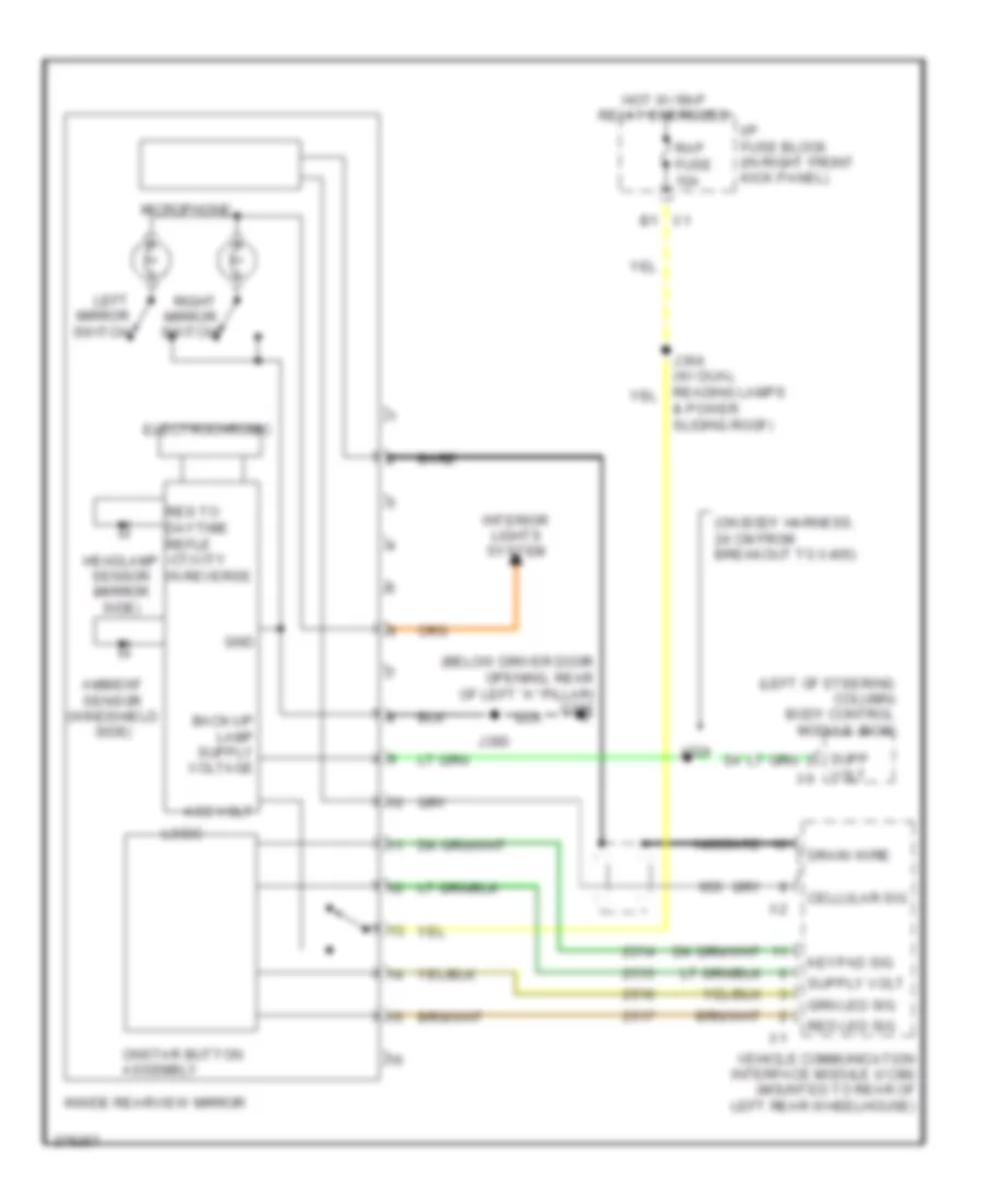 Electrochromic Mirror Wiring Diagram with OnStar for Chevrolet Impala LTZ 2008