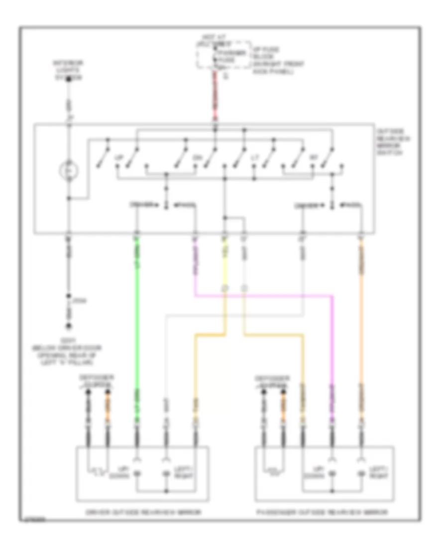 Power Mirrors Wiring Diagram for Chevrolet Impala LTZ 2008