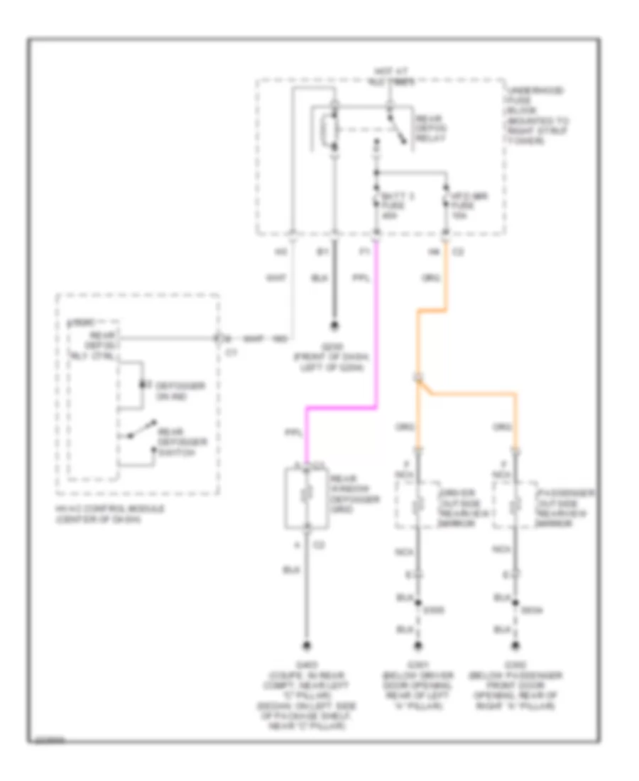 Defoggers Wiring Diagram for Chevrolet Monte Carlo SS 2006