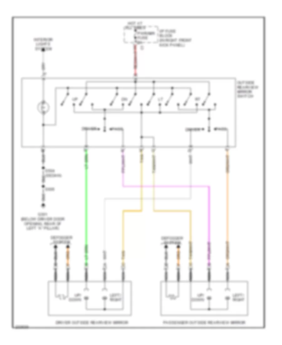 Power Mirrors Wiring Diagram for Chevrolet Monte Carlo SS 2006