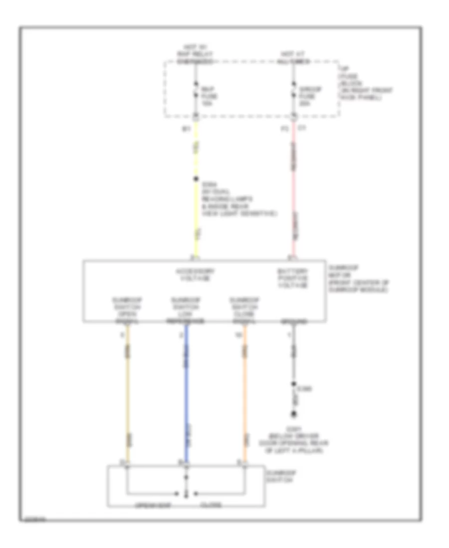 Power Top Sunroof Wiring Diagram for Chevrolet Monte Carlo SS 2006