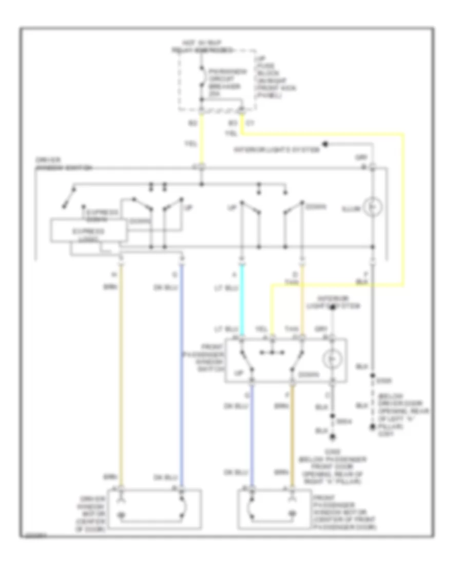 Power Windows Wiring Diagram for Chevrolet Monte Carlo SS 2006