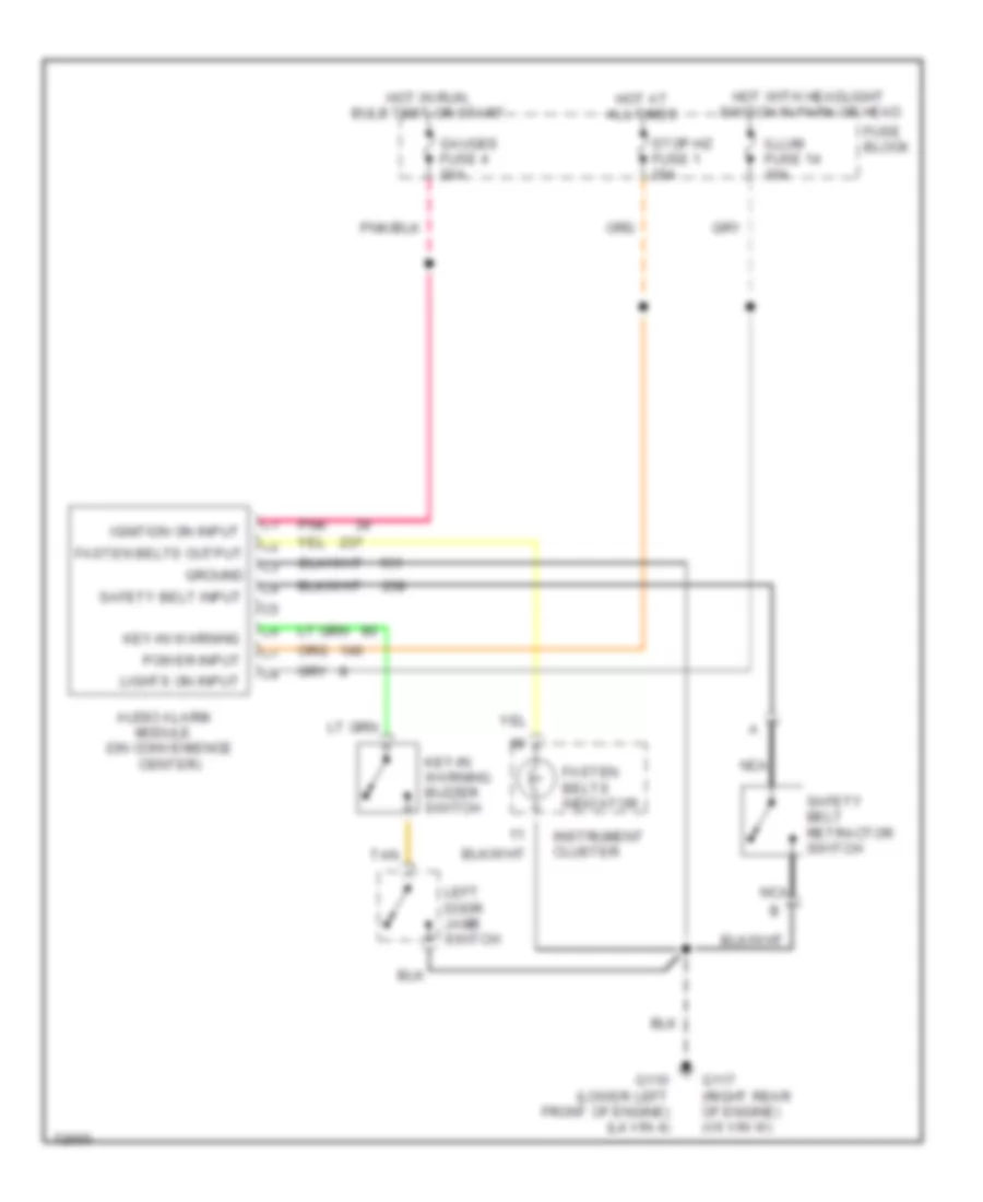 Warning System Wiring Diagrams for Chevrolet S10 Pickup 1995
