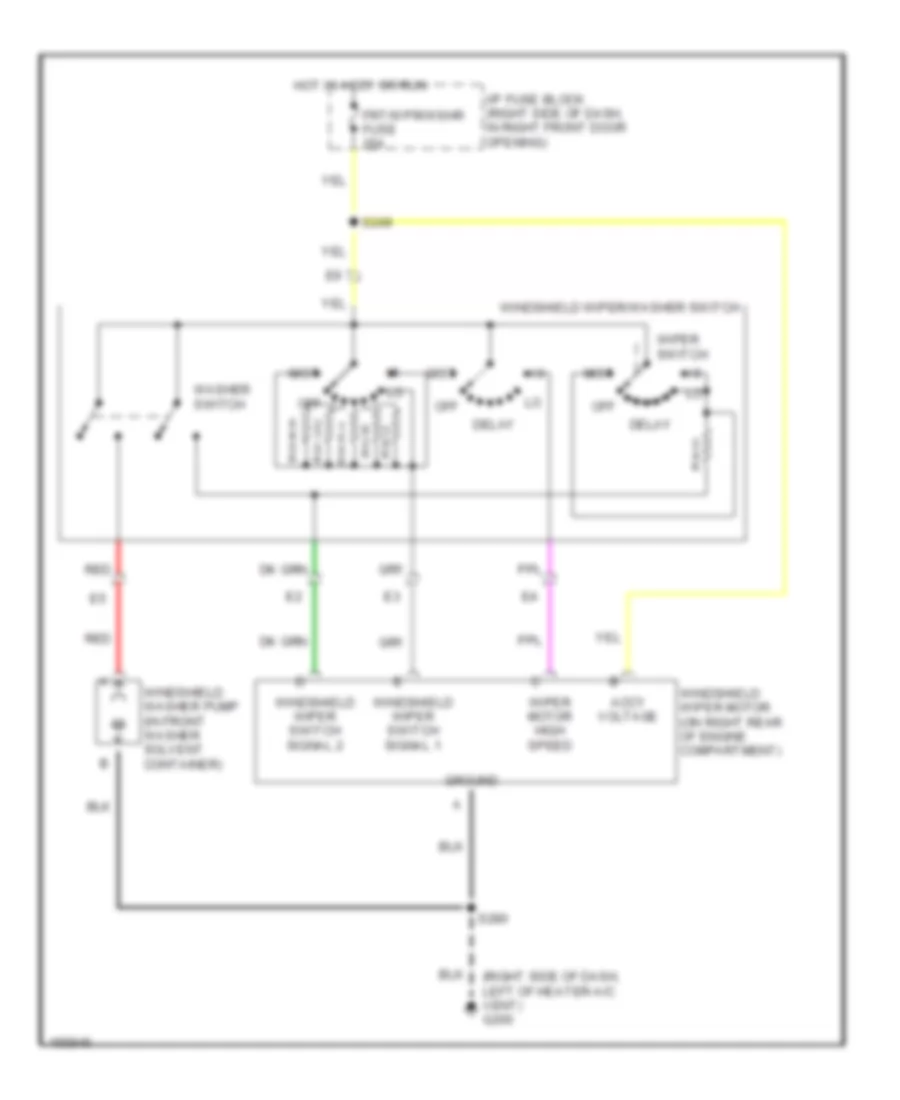 Front Wiper Washer Wiring Diagram for Chevrolet Venture 2002