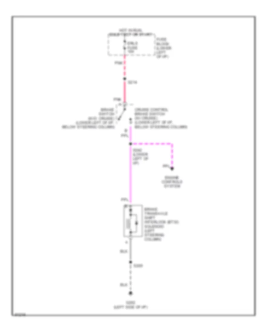 Shift Interlock Wiring Diagram for Chevrolet Cavalier 1997