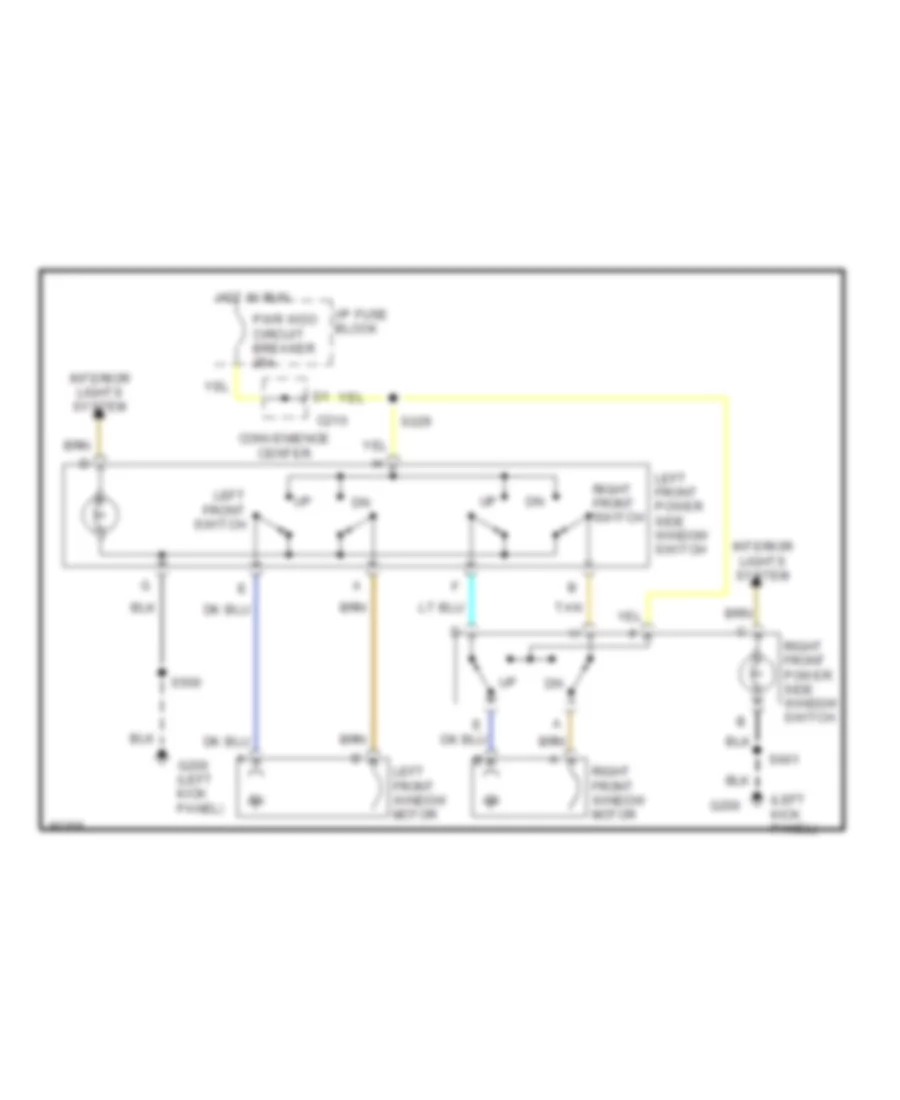 Power Window Wiring Diagram for Chevrolet Chevy Van G1500 1997