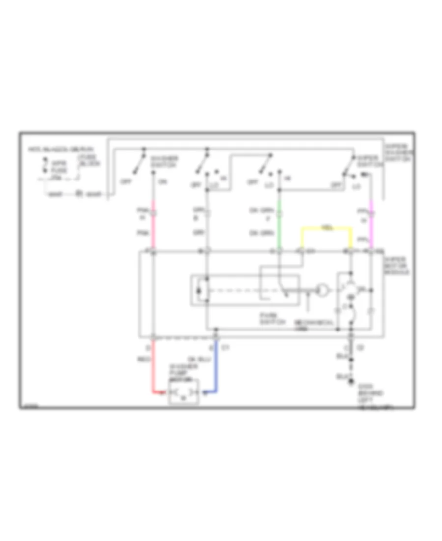 Электросхема стеклоочистителя, дворников и омывателя С 2 скоростями для Chevrolet Camaro IROC-Z 1990