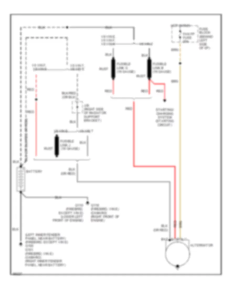 Charging Wiring Diagram for Chevrolet Camaro RS 1990