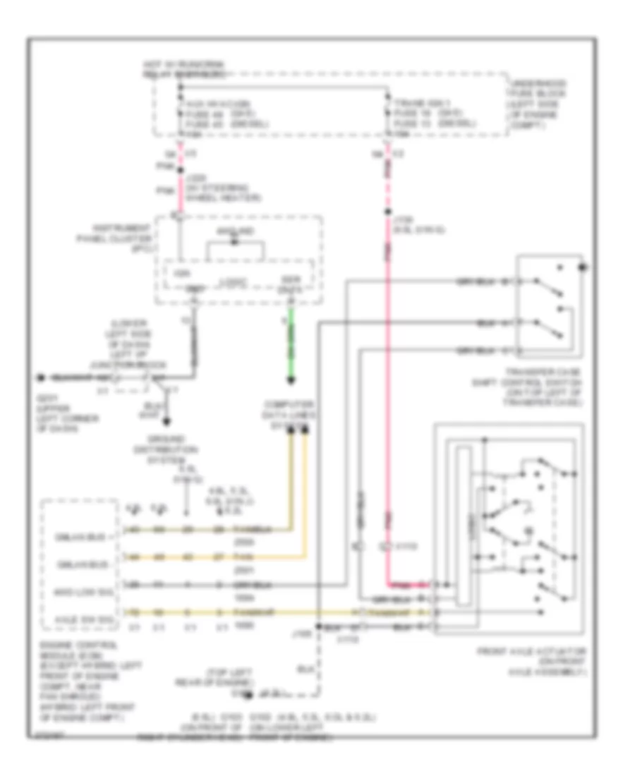 4.8L VIN A, Transfer Case Wiring Diagram, 2-Speed Manual for Chevrolet Silverado 3500 HD 2012