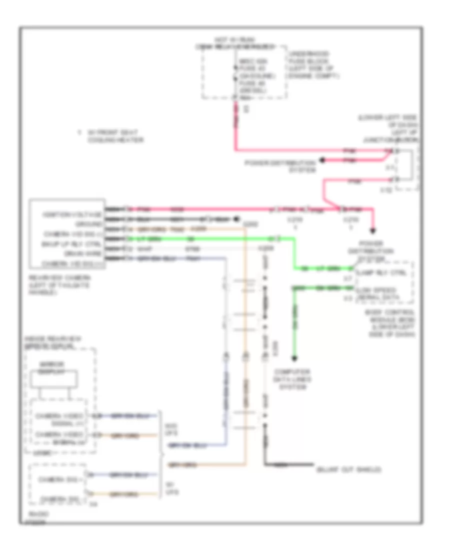 Rear View Camera Wiring Diagram with SPO Accessory for Chevrolet Silverado HD 2012 3500