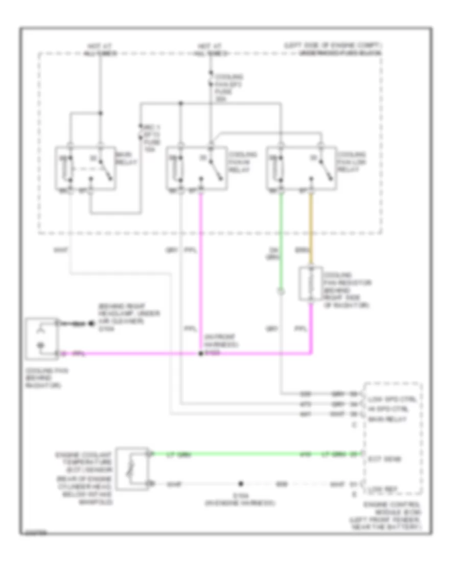 Cooling Fan Wiring Diagram for Chevrolet Aveo 2006